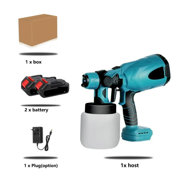 800ML Electric Spray Gun Handheld Cordless High Power Electric Paint Sprayer Spray Gun Spraying For 18V Battery