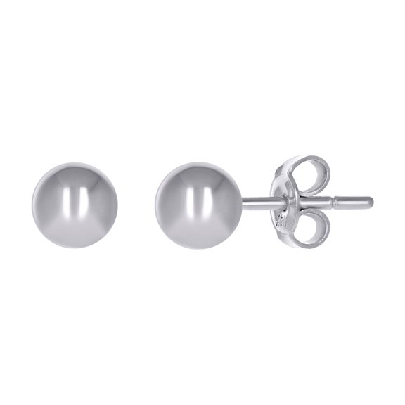 14k White Gold Womens 6mm Ball Stud Earrings Ball Earring for Women - 1.2 Grams