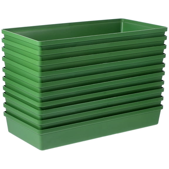 IFANLANDOR Floral Tray 12Pcs Rectangular Plastic Design Bowl Green for Centerpiece Decorating 10.2X4.7X1.6in