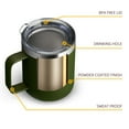 thumbnail image 5 of 12oz Stainless Steel Insulated Coffee Mug with Handle, Double Wall Vacuum Tumbler Cup with Lid, Army Green, 1 Pack Single, 5 of 7