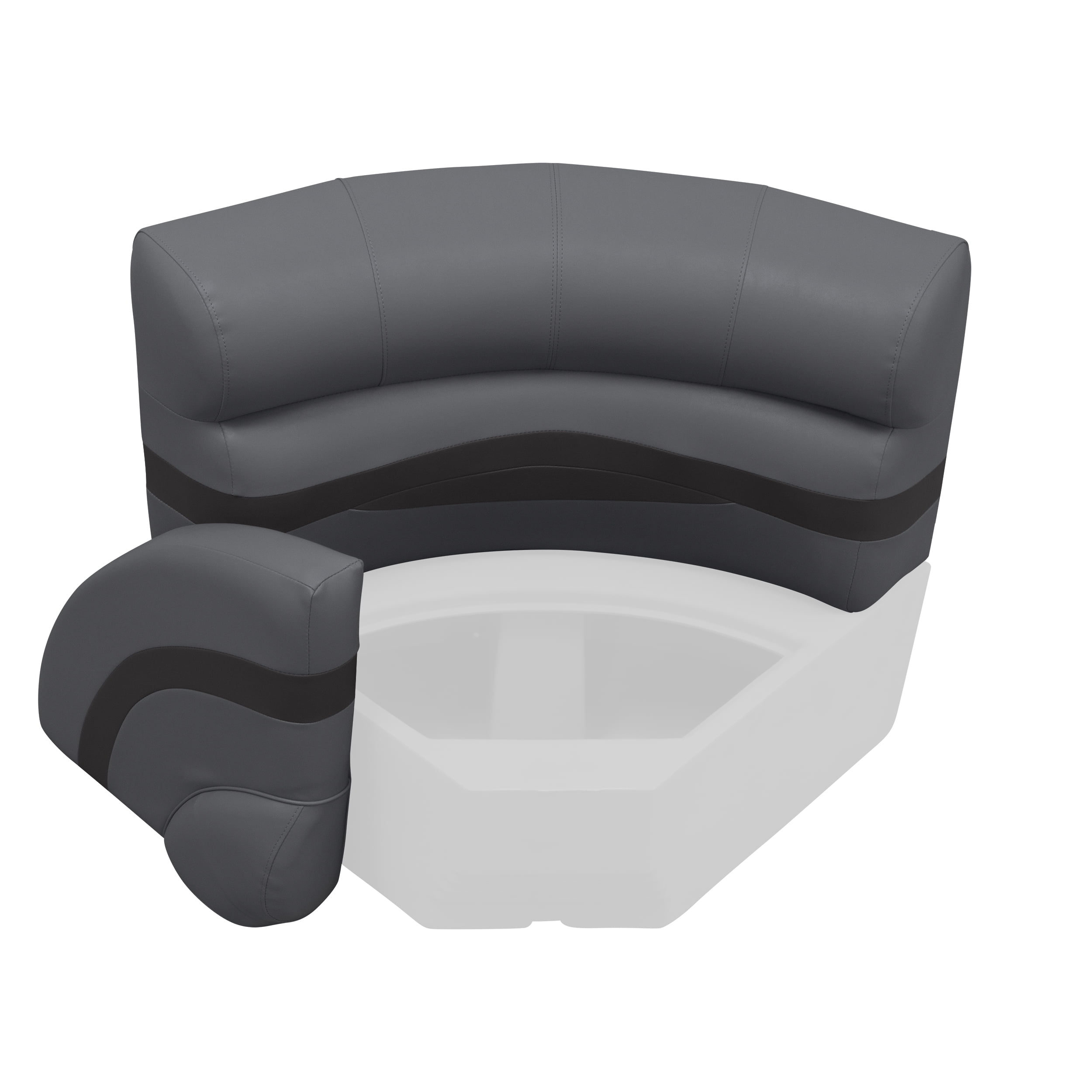 Wise BM11028-1890 Premier Series Pontoon 28" Radius Corner Cushion Set - Slate / Dark Neutral