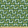 thumbnail image 2 of Ambesonne Modern Fabric by the Yard Upholstery, Maze-Like Stripes Pattern, 10 Yards, Hunter Green and Earth Yellow, 2 of 5