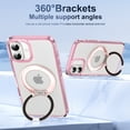 thumbnail image 5 of ELEHOLD Case for iPhone 16 Plus, Magnetic Shockproof Transparent Case with 360° Ring Kickstand,Pink, 5 of 10