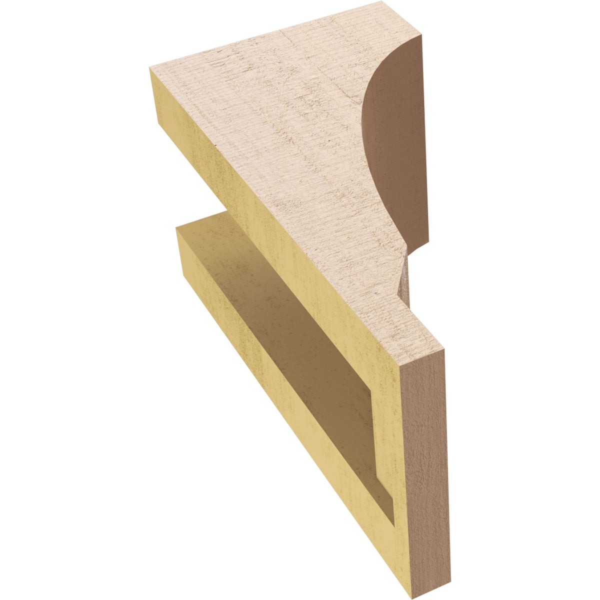 4"W x 4"D x 8"H Wide Moab Rough Cedar Woodgrain TimberThane Corbel, Primed Tan