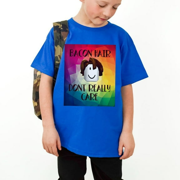Colorful Bacon Hair Oof Head Video Gamers Roblox T-Shirt, Funny Game Youth Toddler Kids Men Women Shirt,Royal Blue Color,Size 4T