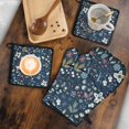 thumbnail image 5 of Pioneer Flower Floral Print Pattern Kitchen Oven Mitt and Pot Holder Sets 2 Pcs for Baking, Cooking and Grilling, Heat Resistant Up To 392 °F, 5 of 7