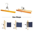 thumbnail image 3 of 8 Piece Wooden Series Slack Hangers Non-Slip Wood Pants Hangers with 360 Degree Rotation Anti-Rust Hook Clip Hangers for Pants Skirts and Slacks Natural Finishes, 3 of 7