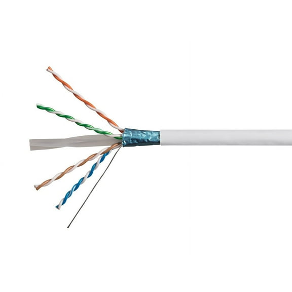 Monoprice Cat6A Ethernet Bulk Cable - 500 Feet - White, Solid, 550Mhz, F/UTP, CMR, Riser Rated, Pure Bare Copper Wire, 10G, 23AWG, No Logo (UL) (TAA)