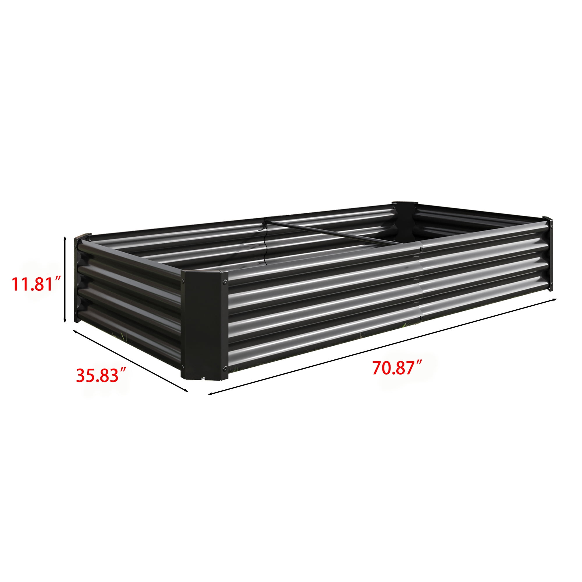 Miniyam 6×3×1ft Metal Raised Garden Bed, Rectangle Raised Planter for Flowers Plants, Vegetables Herb, Black