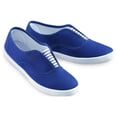 thumbnail image 2 of Collections Etc Slip-On Sneaker Shoes with Padded Insoles and Stripe Accent, Cotton, Navy, 6, 2 of 2