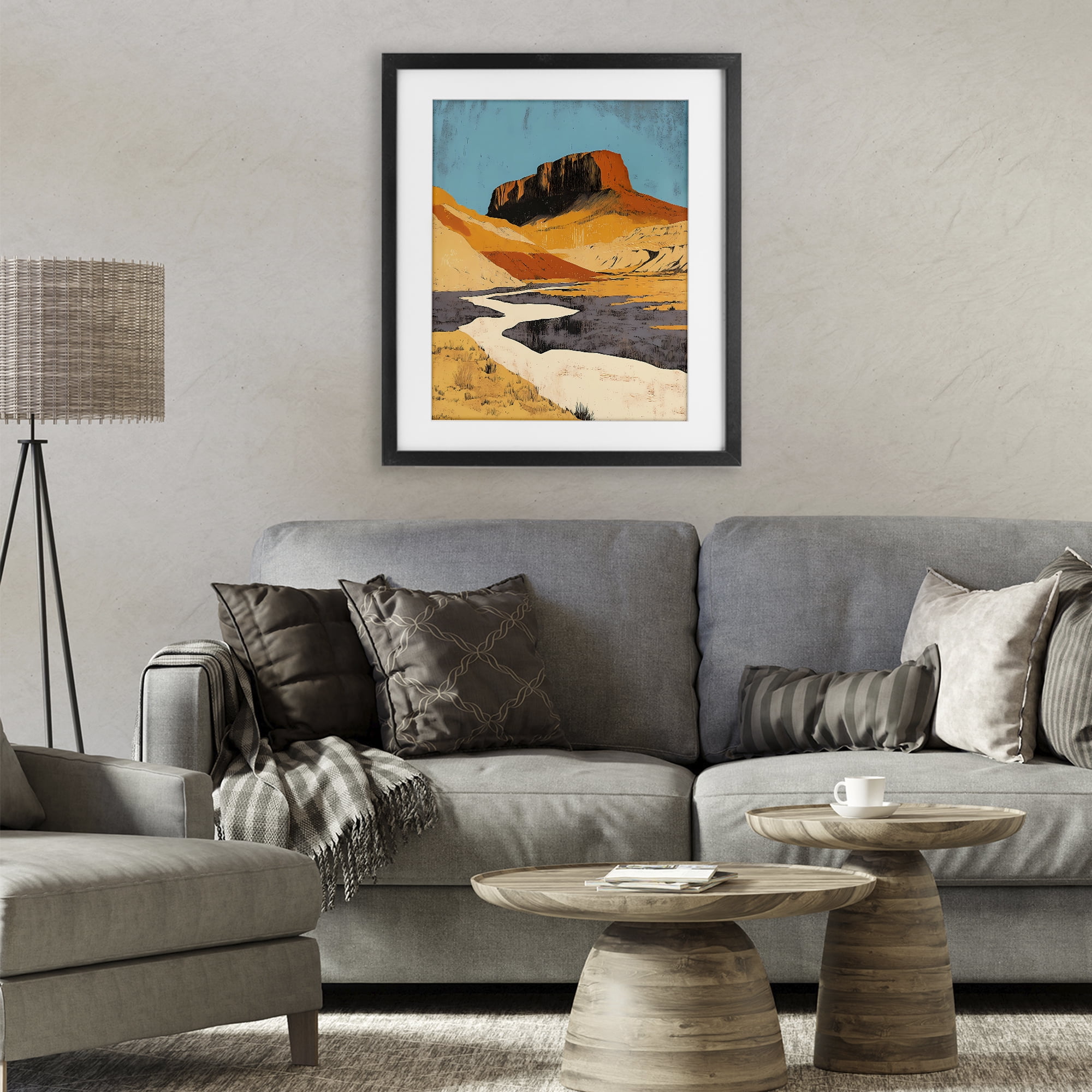 Stupell Industries Vintage Canyon Pass Black Framed Print Under Glass, design by Walker Noble