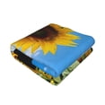 thumbnail image 2 of KLL Sky Golden Sunflower Field B Print Fleece Throw Blanket, Horizontal Fleece Bedding Cute Soft Blankets Comfy Fleece Flannel Plush Home Decor for Couch & Bed -60"x50", 2 of 9