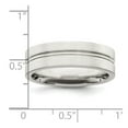 thumbnail image 2 of 925 Sterling Silver Flat Band 6mm Brushed Fancy-Band Ring Size 8.5 -  Jewelry Gift for Mom, 2 of 2