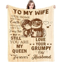 Gift for Wife from Husband to My Wife Blanket Wedding Anniversary Romantic Gifts for Wife Birthday Christmas Valentine's Mother's Day Healing Thoughts Blanket Presents for Her