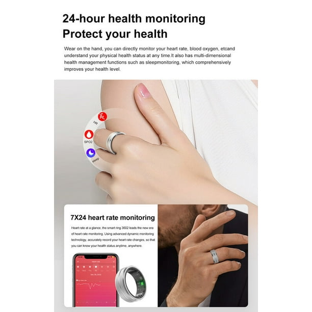 Anillo inteligente Bluetooth R1 Deteccion de sangre Frecuencia cardiaca Azucar Walmart en linea