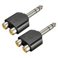 thumbnail image 1 of 2X 6.35mm 1/4 Inch Male Stereo to 2 Dual Female Y Splitter Audio Adapter Converter, 1 of 5