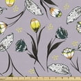 thumbnail image 1 of Floral Sofa Upholstery Fabric by the Yard, Modern Random Layout of Flowers in Pastel Tones Illustration Pattern, Decorative Fabric for DIY and Home Accents, Purple Grey and Multicolor by Ambesonne, 1 of 5