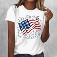 thumbnail image 2 of MuXiKeJi Clothes 250 Anniversary USA Shirt for Women Retro Statue of Liberty Pullover Top Casual Short-Sleeved Patriotic Shirt, 2 of 5