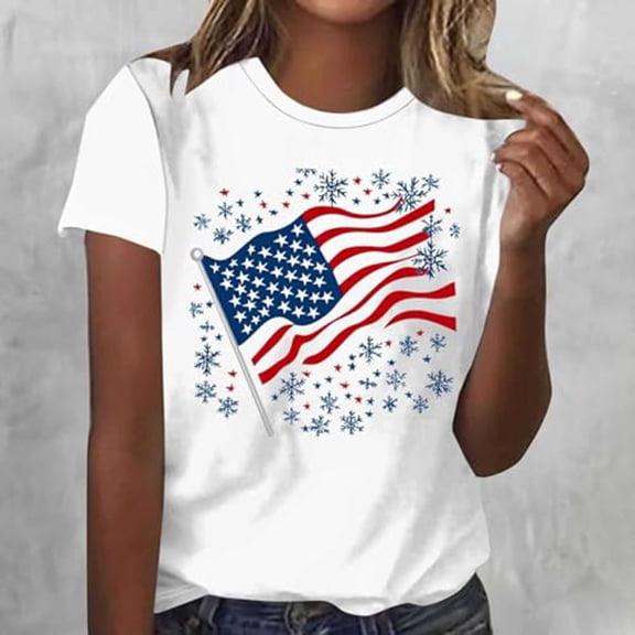 MAIHAN 250 Years America Shirt Women Patriotic T-Shirt 250 Years Independence Tee Short Sleeve Spring Summer Tops Plus Size T Shirts for Women