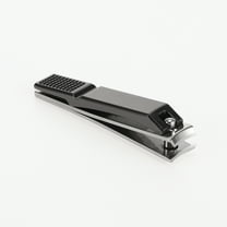 Unique Bargains 1 Pc Foldable Portable Large Curved Mouth Nail Clippers for Women Men Bright Black Silver Tone