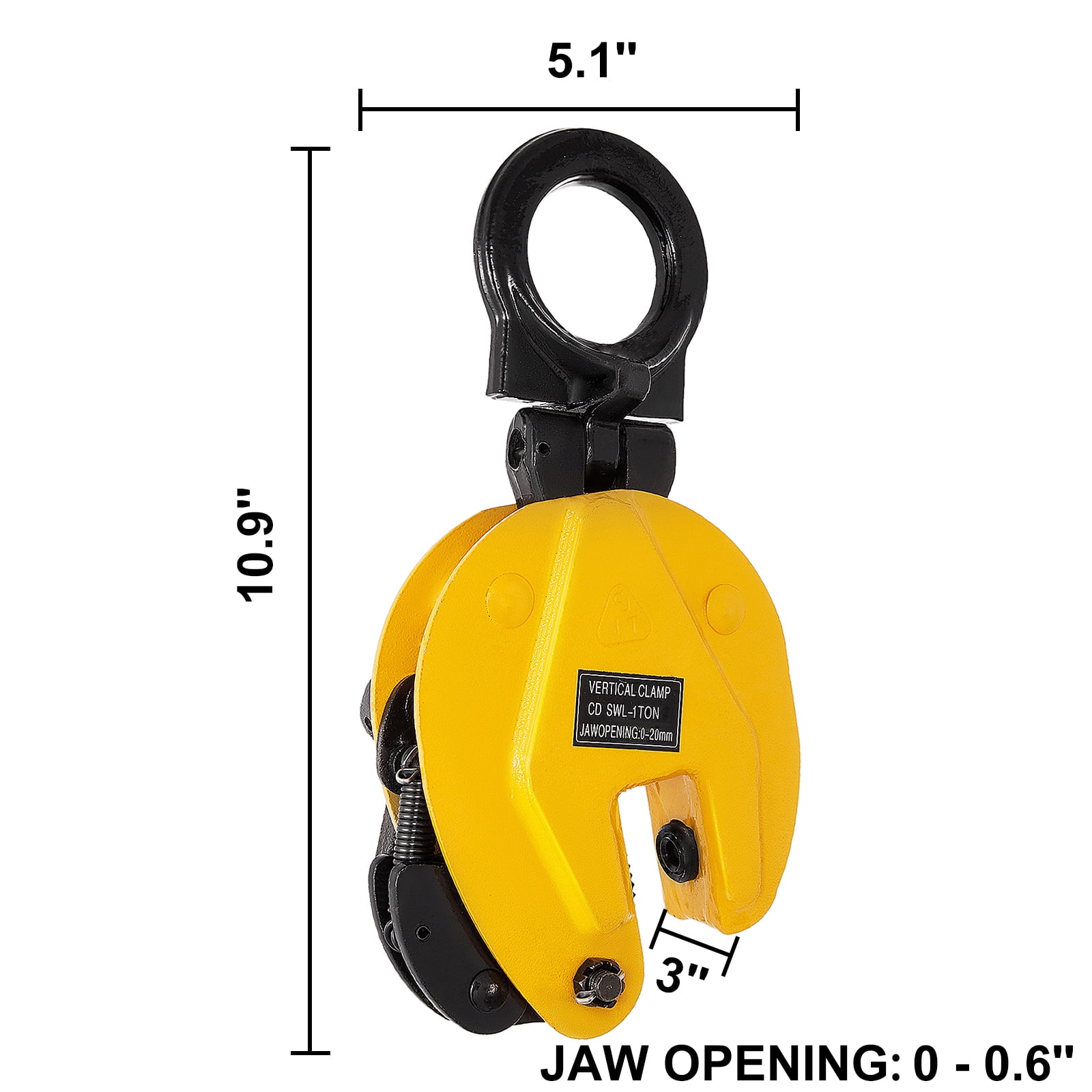 6600Lbs Working Load Limit Industrial Lifting Clamp Industrial Vertical Plate Lifting Clamp Alloy Steel 3 Tons 0-35MM w/Lock for Lifting and Transporting Vertical Plate Clamp