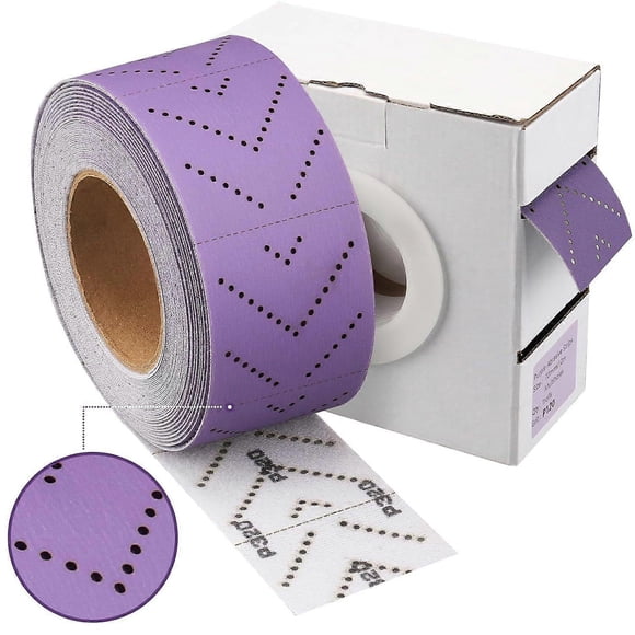 Purple ceramic automotive sandpaper, multi-hole clean sanding sheet - 70mm x 12m, for wood, car, body repair