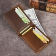 thumbnail image 3 of Handmade Crazy Horse Leather Wallet Vintage Style Pure Leather Horizontal Men's Wallet Simple Distressed Genuine Leather 4 Card Slots Wallet, 3 of 3