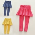 thumbnail image 2 of Baby Kids Girl Warmer Wool Polka Dot Culotte Legging Trousers Pantskirt, 2 of 2