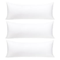 Unique Bargains 3 Pack 100% Cotton Body Pillow Cases Covers with Zipper White 20" x 48"