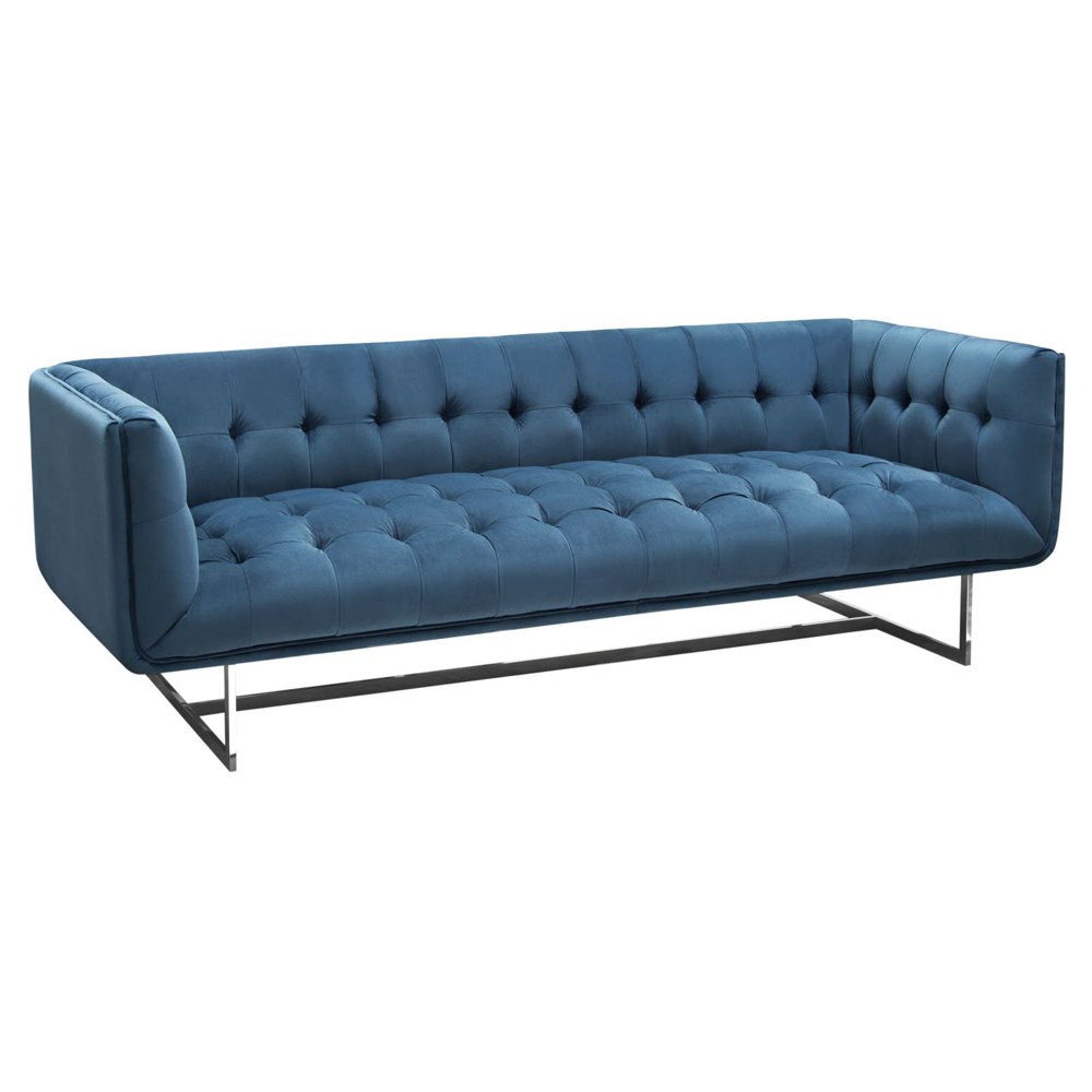 Diamond Sofa Hollywood Tufted Velvet Sofa - Royal Blue - Walmart.com