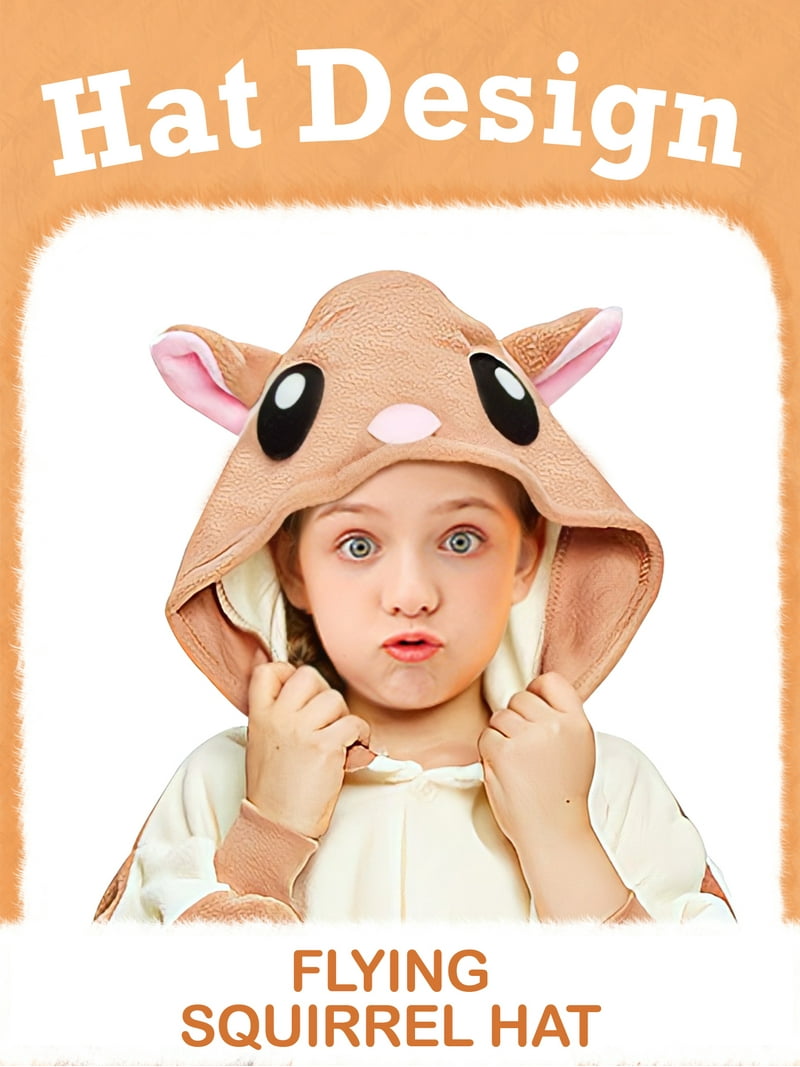 Flying Squirrel Onesie Pajama Kids Unisex Animal Costumes