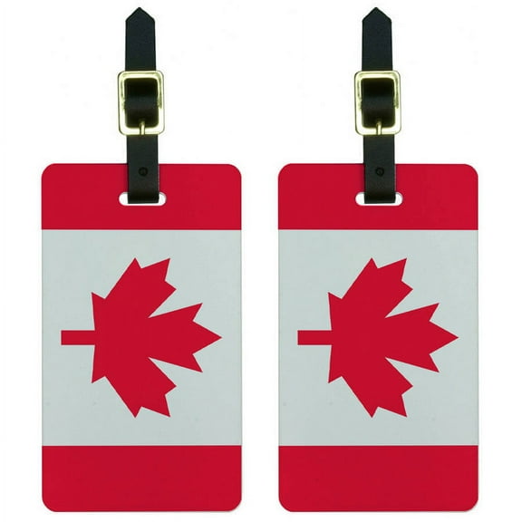 Canada Flag Luggage Tags Suitcase Carry-On ID, Set of 2