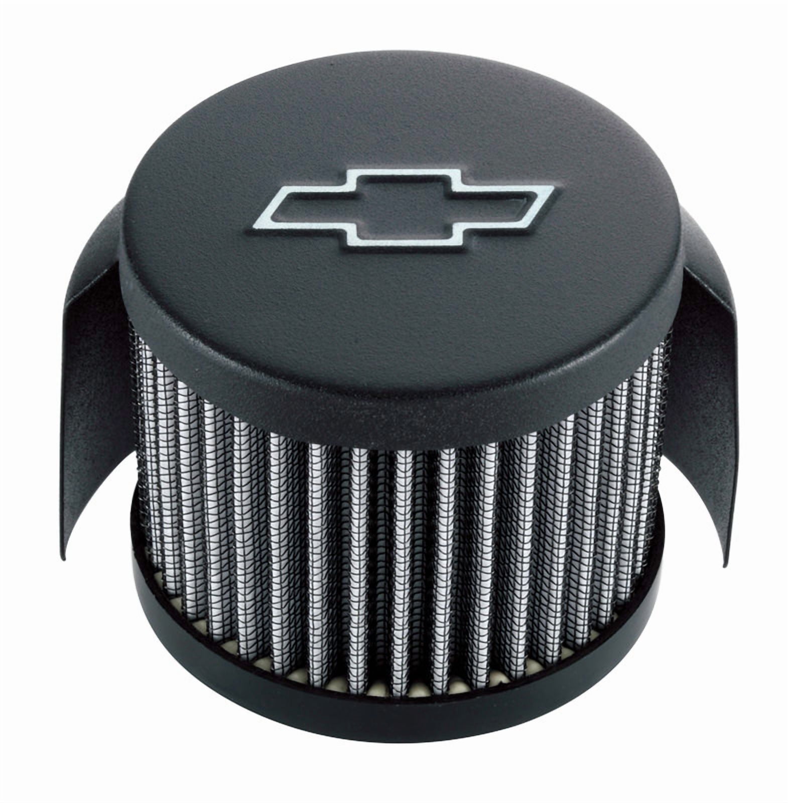 Proform 141-613 PFM141-613 CHEVY BOWTIE EMBLEM PUSH-IN FILTER AIR BREATHER WITH HOOD, 3IN DIAMETER, BLACK C