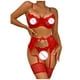 thumbnail image 2 of Sexy mujer Babydoll ropa interior encaje Bowknot perspectiva ropa de dormir íntima Tanga con liga conjunto de lencería Fridja  nalpqowj42030, 2 of 9