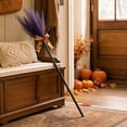 thumbnail image 4 of Halloween Witch Broom Decoration, 35.4 inch Tulle Witch Broom Prop with Pumpkin Bow Ribbon for Front Door Fireplace and Party Decor, 4 of 7