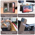 thumbnail image 3 of Asuwish Phone Case for Motorola Moto G Play 4G 2024 Zipper Wallet Detachable Cell Cover with Tempered Glass Screen Protector Crossbody Strap Flower Flip Card Holder XT2413V XT2413-1 64GB Women Gray, 3 of 7