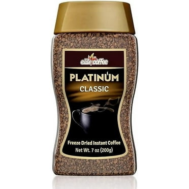 Elite Platinum Freeze Dried Instant Classic Coffee 7.5oz (1 Pack) | Kosher for Passover | Glass Jar | Rich Aroma