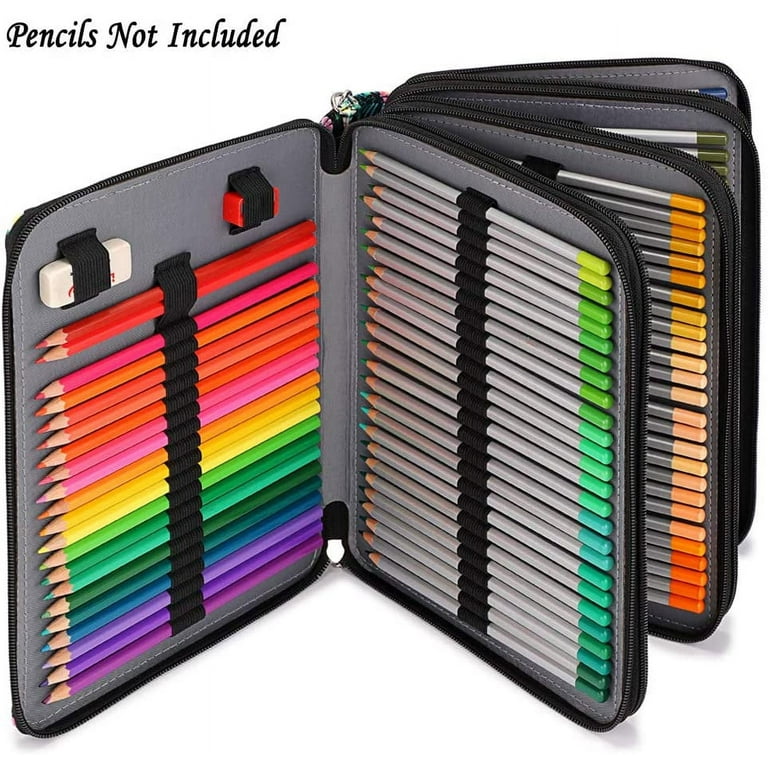 Lbxgap PU Pencil Case Slot Holds Portable Colored Pencil Case 200 Slots  Colored Pencil Case Organizer with Zipper for Prismacolor Watercolor  Pencils