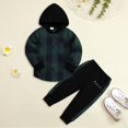 thumbnail image 2 of Sudadera Axumity 4-5T con capucha a cuadros para niños pequeños, 2 of 7