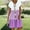 03 Purple, variant on Awdenio Women's Novelty Dresses Fashion Women Summer Casual V-Neck Print 3/4 Sleeve Fold Mini Dress