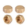 thumbnail image 1 of Tapa de accesorio de tubería Uxcell, conector de manguera de rosca hembra hexagonal de latón, para boquillas de tuberías de agua de jardín y exteriores 4Pcs G1/2, 1 of 4