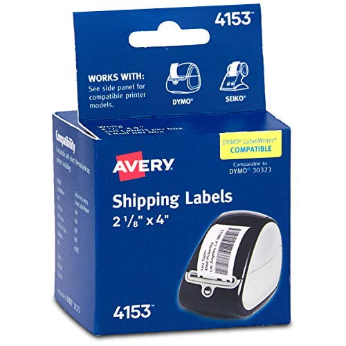 Avery Labels for Dymo Label Printers, Same Size as Dymo 30323 Labels, 2-1/8 x 4, Roll of 140 ...