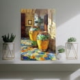 thumbnail image 5 of 1pc Mediterranean - style Canvas Wall Art Featuring Colorful Ceramic Jars in a Sun - Lit Courtyard, framed Decor room hanging Wall Picture Decor for Home Gifts, living room, bathroom, bedroom, 5 of 8