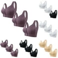 thumbnail image 3 of XFLWAM Daisy Bras for Older Women Comfy Front Closure Button Breathable Bras Plus Size No Underwire Push Up Bra for Seniors 3 Pack, 3 of 3
