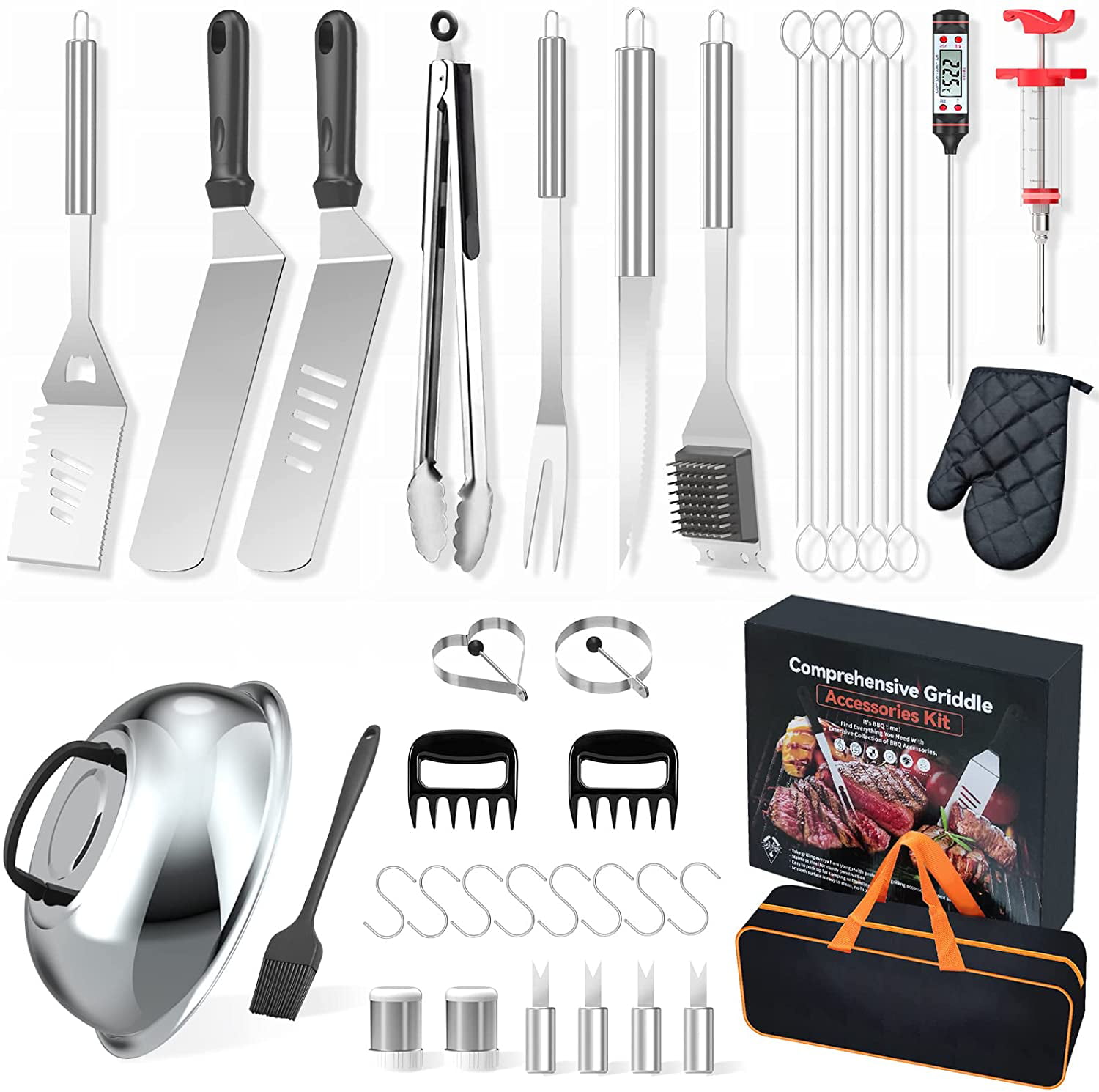 39PCS BBQ Grill Accessories Tools Set Stainless Steel Grilling Barbecue Case NEW 