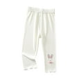 thumbnail image 1 of Odeerbi 1-6 Años Niños Niñas Mallas Elásticas Algodón Pantalones Capris Verano Casual Transpirable Pantalón Con Lazo, 1 of 5