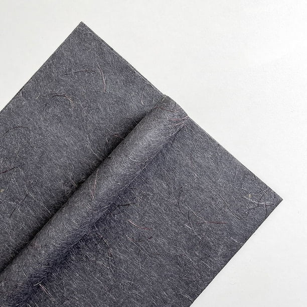 Zhuge Papel para embalaje de caja de regalo, papel de fibra de cáñamo rasgado a mano, papel para embalaje de flores (gris oscuro)
