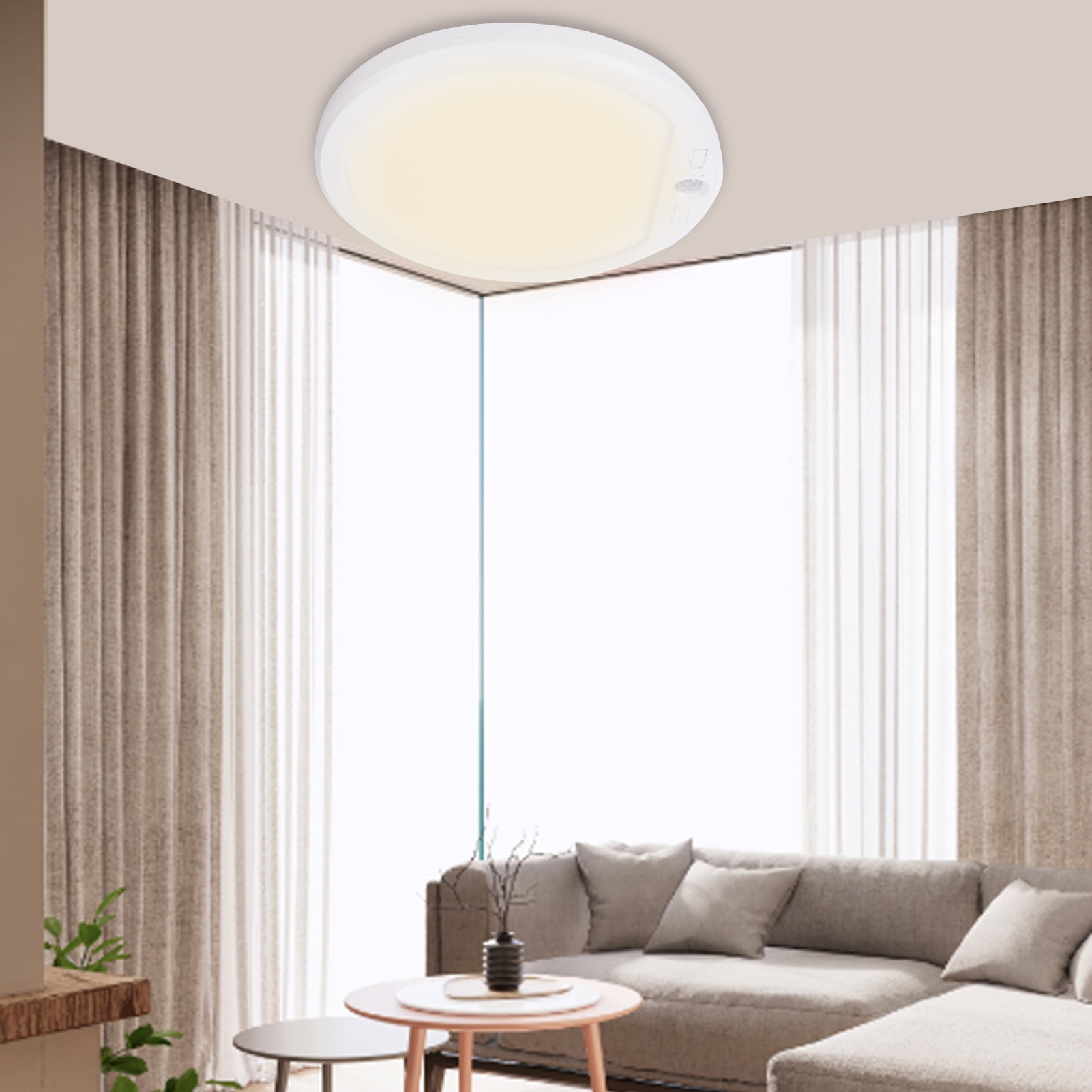 Neoglint LED Motion Sensor Ceiling Light, Dimmable Night Light with 3 Color Temps, Remote Control, 30/60 Min Timer, Magnetic Mount, 5000mAh Rechargeable for Closet, Hallway, Bathroom, Kitchen