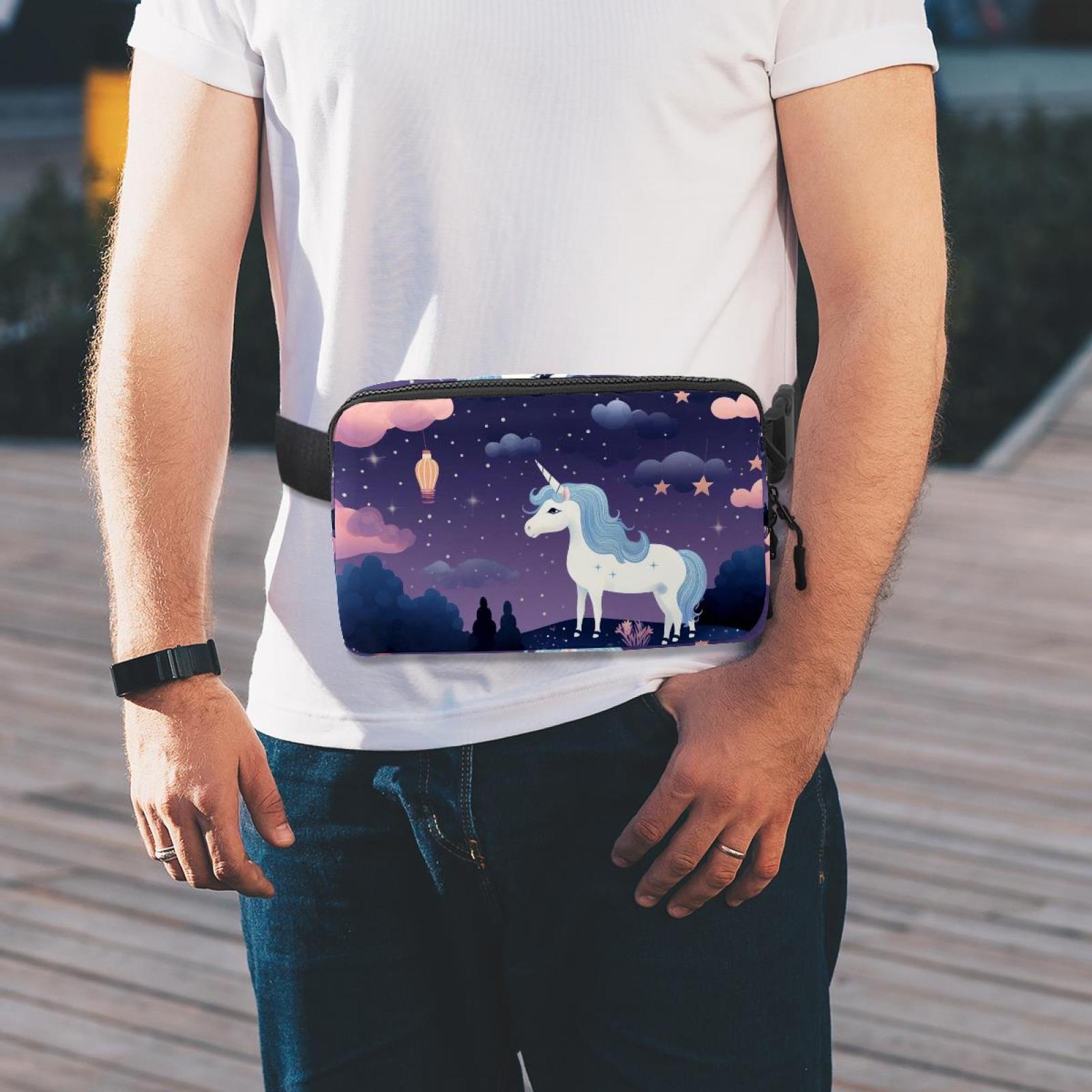 Star Unicorns Lightweight Adjustable Running Belt with Extension Strap - Unisex Fanny Pack Belt Bag