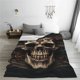 thumbnail image 5 of Balery Metal Style Horned Skull Manta de Felpa Suave y Acogedora – Cobija de Franela Aterciopelada para Cama, Lavable y Cálida para Sofá, Mascotas, Transpirable-80"x60", 5 of 7